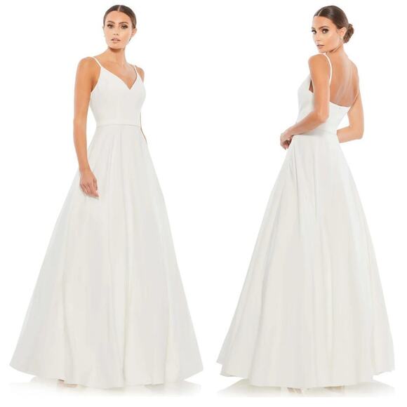 Ieena for‎ Mac Duggal CLASSIC A-LINE V-NECK BALLGOWN - Picture 1 of 16